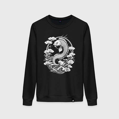 Женский свитшот Карповый дракон / Черный – фото 1