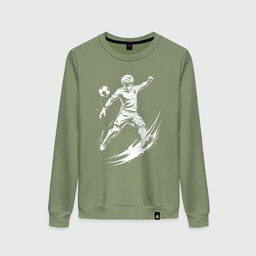 Женский свитшот Аниме удар в футболе / Авокадо – фото 1