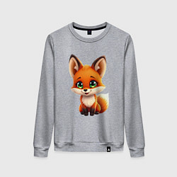 Женский свитшот Пушистая радость: Лисёнок в мультяшном стиле
