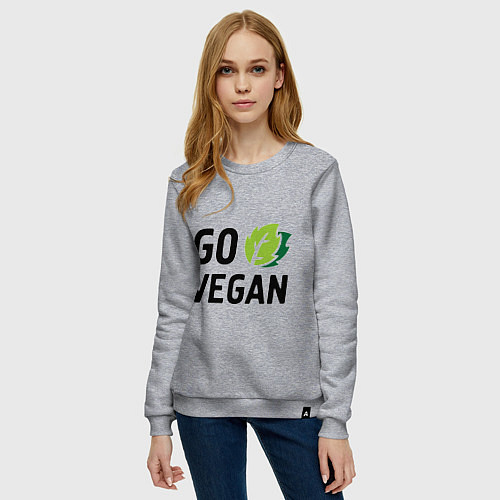 Женский свитшот Go vegan / Меланж – фото 3