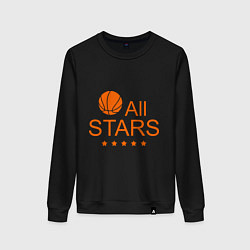 Свитшот хлопковый женский All stars (баскетбол), цвет: черный