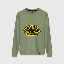 Свитшот хлопковый женский HC Boston Bruins Label, цвет: авокадо