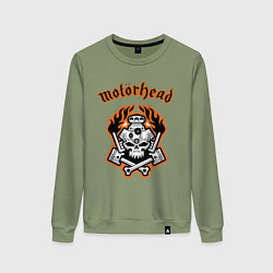 Свитшот хлопковый женский Motorhead, цвет: авокадо