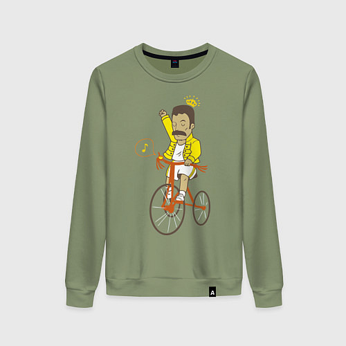 Женский свитшот Фредди на велосипеде / Авокадо – фото 1