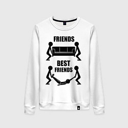 Свитшот хлопковый женский Best friends, цвет: белый