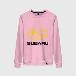 Свитшот хлопковый женский Subaru Logo, цвет: светло-розовый