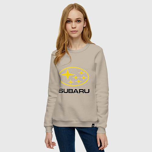 Женский свитшот Subaru Logo / Миндальный – фото 3