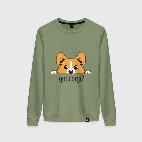 Женский свитшот Got Corgi / Авокадо – фото 1