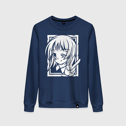 Женский свитшот Аниме позитив / Тёмно-синий – фото 1