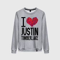 Свитшот хлопковый женский I love Justin Timberlake, цвет: меланж