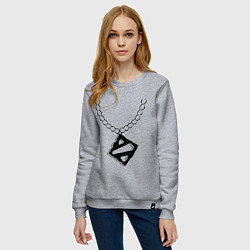 Свитшот хлопковый женский Dota 2: Medallion, цвет: меланж — фото 2