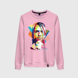 Свитшот хлопковый женский Kurt Cobain: Colors, цвет: светло-розовый
