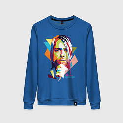 Свитшот хлопковый женский Kurt Cobain: Colors, цвет: синий