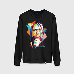 Свитшот хлопковый женский Kurt Cobain: Colors, цвет: черный