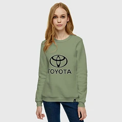 Свитшот хлопковый женский Toyota Logo, цвет: авокадо — фото 2