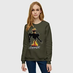 Свитшот хлопковый женский Nevermore Fire, цвет: хаки — фото 2