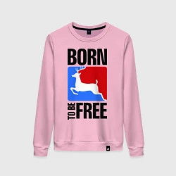 Свитшот хлопковый женский Born to be free, цвет: светло-розовый