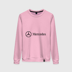 Свитшот хлопковый женский Mercedes Logo, цвет: светло-розовый