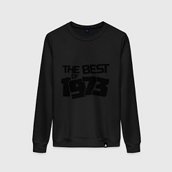 Свитшот хлопковый женский The best of 1973, цвет: черный