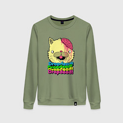 Свитшот хлопковый женский Dropdead Kitty, цвет: авокадо