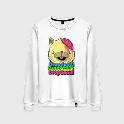 Свитшот хлопковый женский Dropdead Kitty, цвет: белый