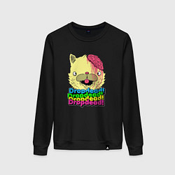 Свитшот хлопковый женский Dropdead Kitty, цвет: черный