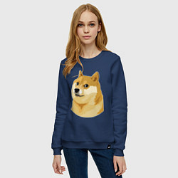 Свитшот хлопковый женский Doge, цвет: тёмно-синий — фото 2