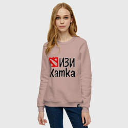 Свитшот хлопковый женский Изи катка, цвет: пыльно-розовый — фото 2