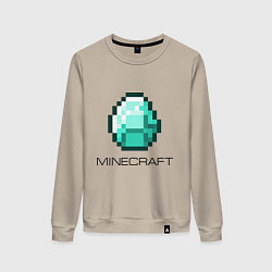 Свитшот хлопковый женский Minecraft Diamond, цвет: миндальный