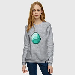 Свитшот хлопковый женский Minecraft Diamond, цвет: меланж — фото 2
