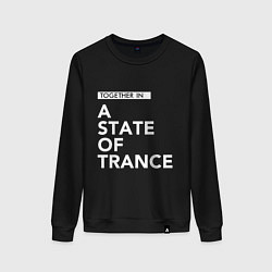 Свитшот хлопковый женский Together in A State of Trance, цвет: черный