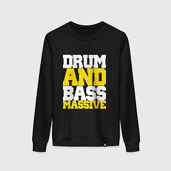 Свитшот хлопковый женский DRUM AND BASS MASSIVE, цвет: черный