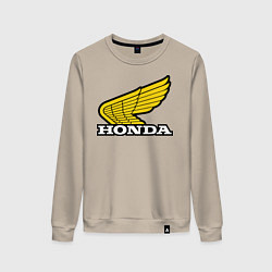 Свитшот хлопковый женский Honda, цвет: миндальный