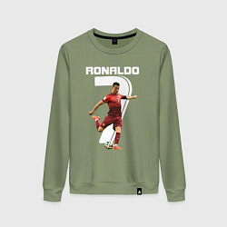 Свитшот хлопковый женский Ronaldo 07, цвет: авокадо