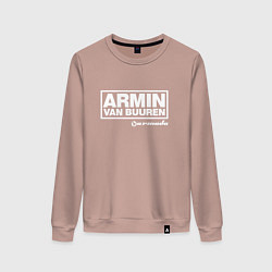 Свитшот хлопковый женский Armin van Buuren, цвет: пыльно-розовый