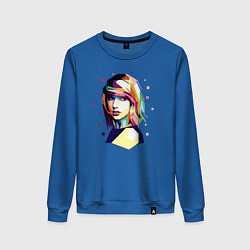 Свитшот хлопковый женский Taylor Swift Art, цвет: синий