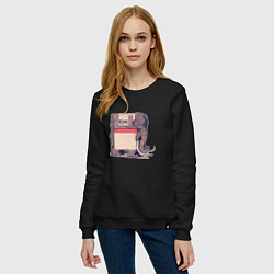 Свитшот хлопковый женский Вымершие виды, цвет: черный — фото 2