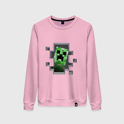 Свитшот хлопковый женский Creeper Inside, цвет: светло-розовый