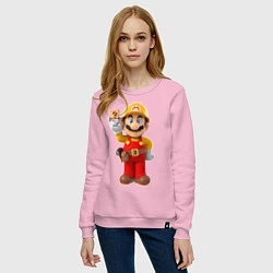 Свитшот хлопковый женский Super Mario, цвет: светло-розовый — фото 2