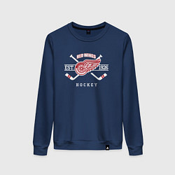 Свитшот хлопковый женский Detroit Red Wings: Est.1926, цвет: тёмно-синий