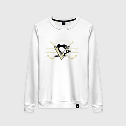 Свитшот хлопковый женский Pittsburgh Penguins: Est.1967, цвет: белый