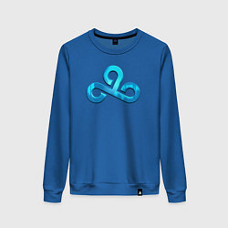 Свитшот хлопковый женский Cloud9 Foil Металлический эффект, цвет: синий