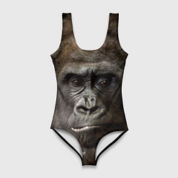 Купальник-боди 3D женский Глаза гориллы, цвет: 3D-принт