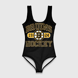 Купальник-боди 3D женский Boston Bruins: Est.1924, цвет: 3D-принт