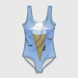 Купальник-боди 3D женский Мороженое, цвет: 3D-принт