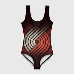 Купальник-боди 3D женский NBA: Portland Trail Blazers, цвет: 3D-принт