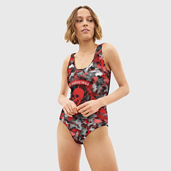 Купальник-боди 3D женский Слабоумие и отвага, цвет: 3D-принт — фото 2