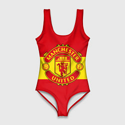 Купальник-боди 3D женский FC Man United: Red Style, цвет: 3D-принт