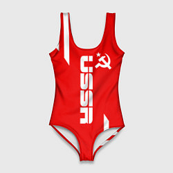 Купальник-боди 3D женский USSR: Red Sport, цвет: 3D-принт