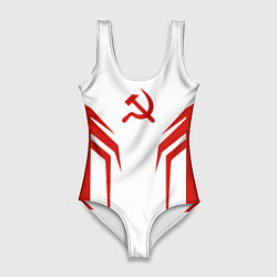 Купальник-боди 3D женский СССР воин, цвет: 3D-принт